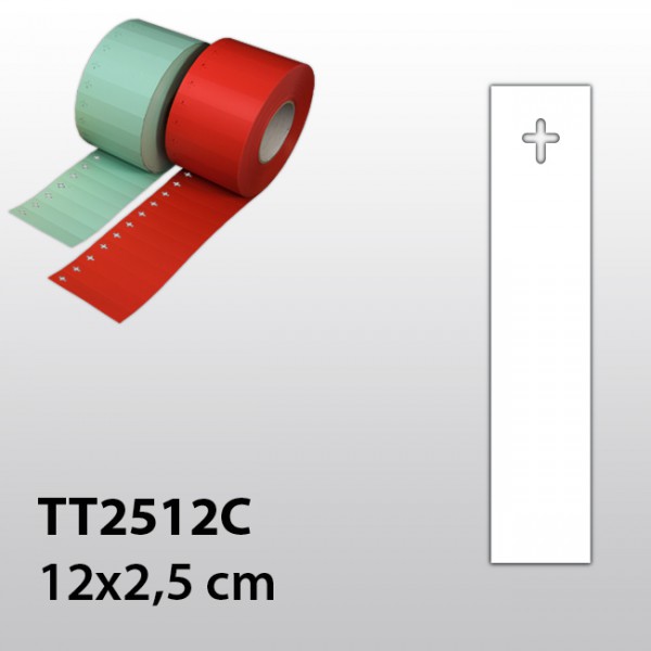 Etiketten mit kreuzförmigem Loch